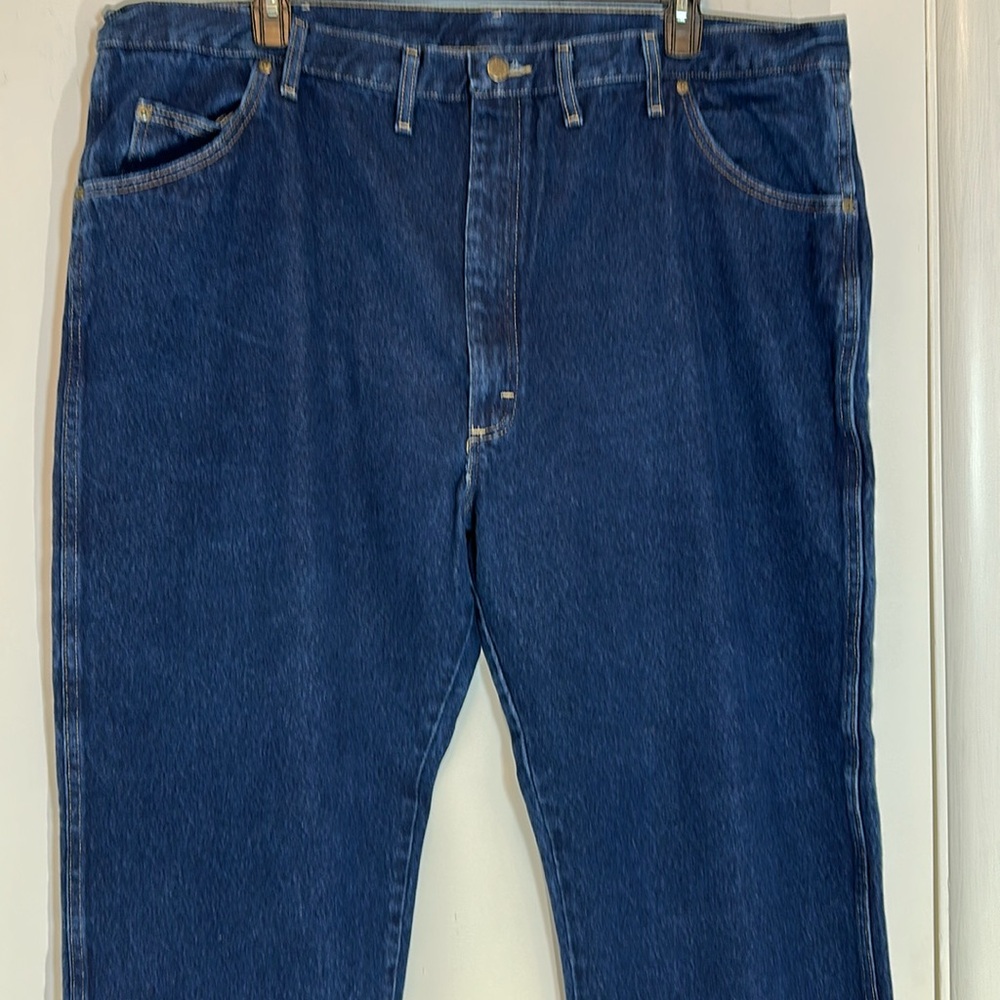 Wrangler Rugged Wear Cotton Stretch Flex Denim Blue Jeans 48x30 - Picture 2 of 11